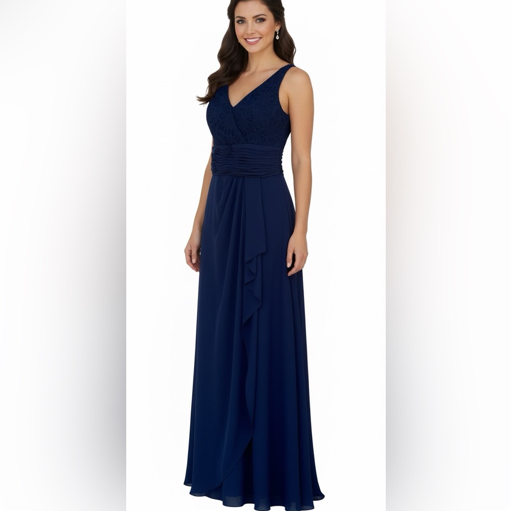 Patra Midnight Blue Maxi Dress with Lace Detail